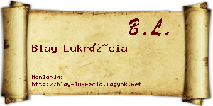 Blay Lukrécia névjegykártya